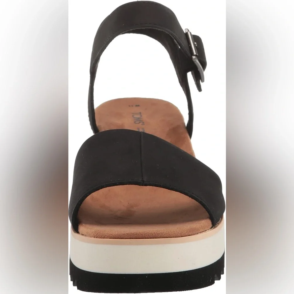 🖤🖤 TOMS womens Diana Black Leather Size 6.5 US